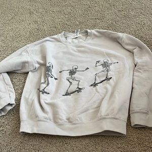 urban outfitters grey skeleton crew neck